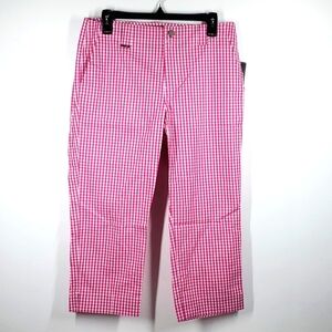 Vintage LAUREN Ralph Lauren Lauren Active Gingham Cropped Golf Pants 6 NWT